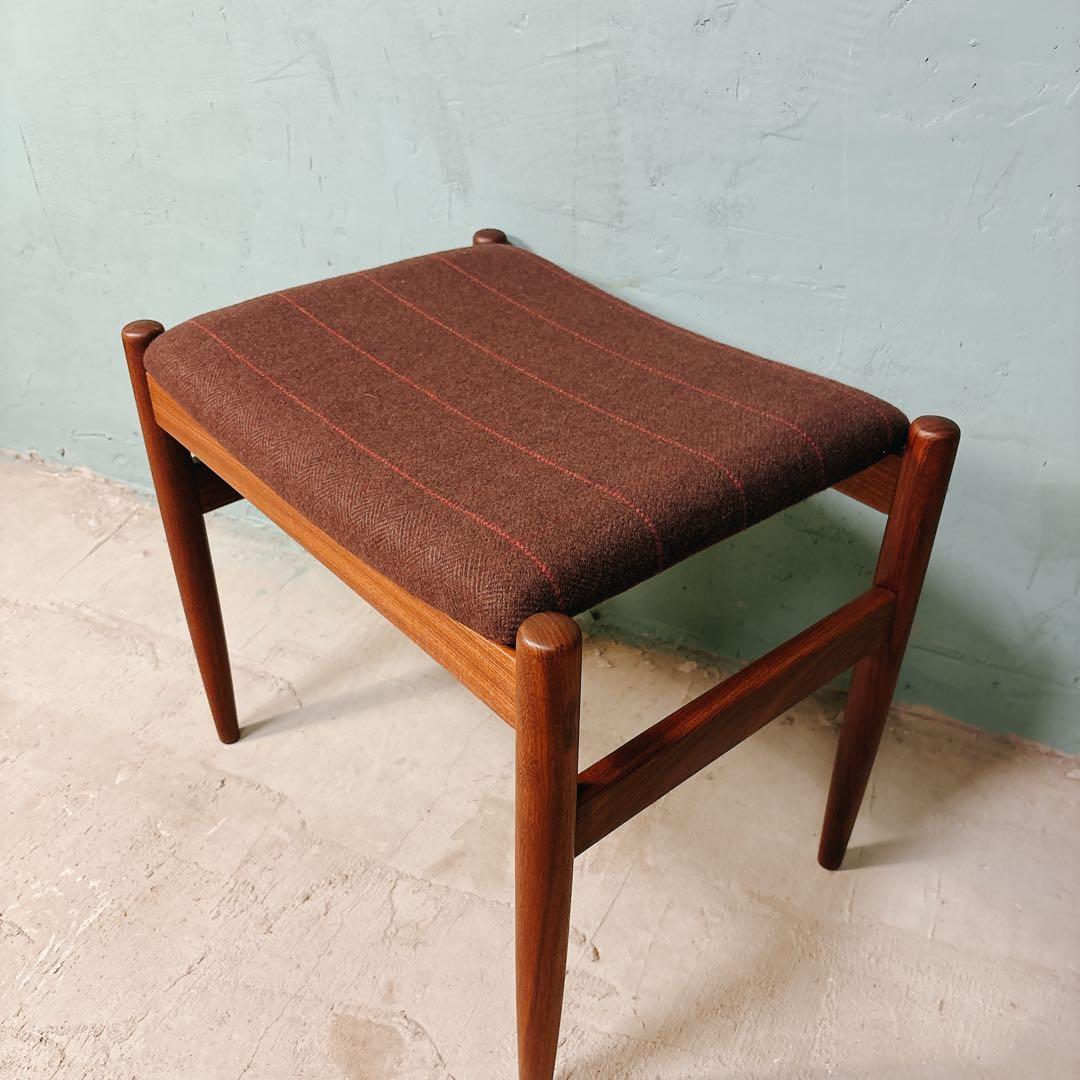 デンマーク　チーク材　スツール　北欧家具　北欧ビンテージ