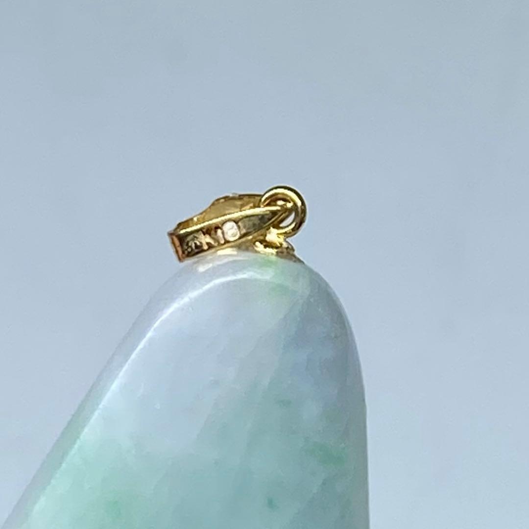K18刻印 本翡翠 ネックレストップ 7.5g 東キ7-0911ア㉞
