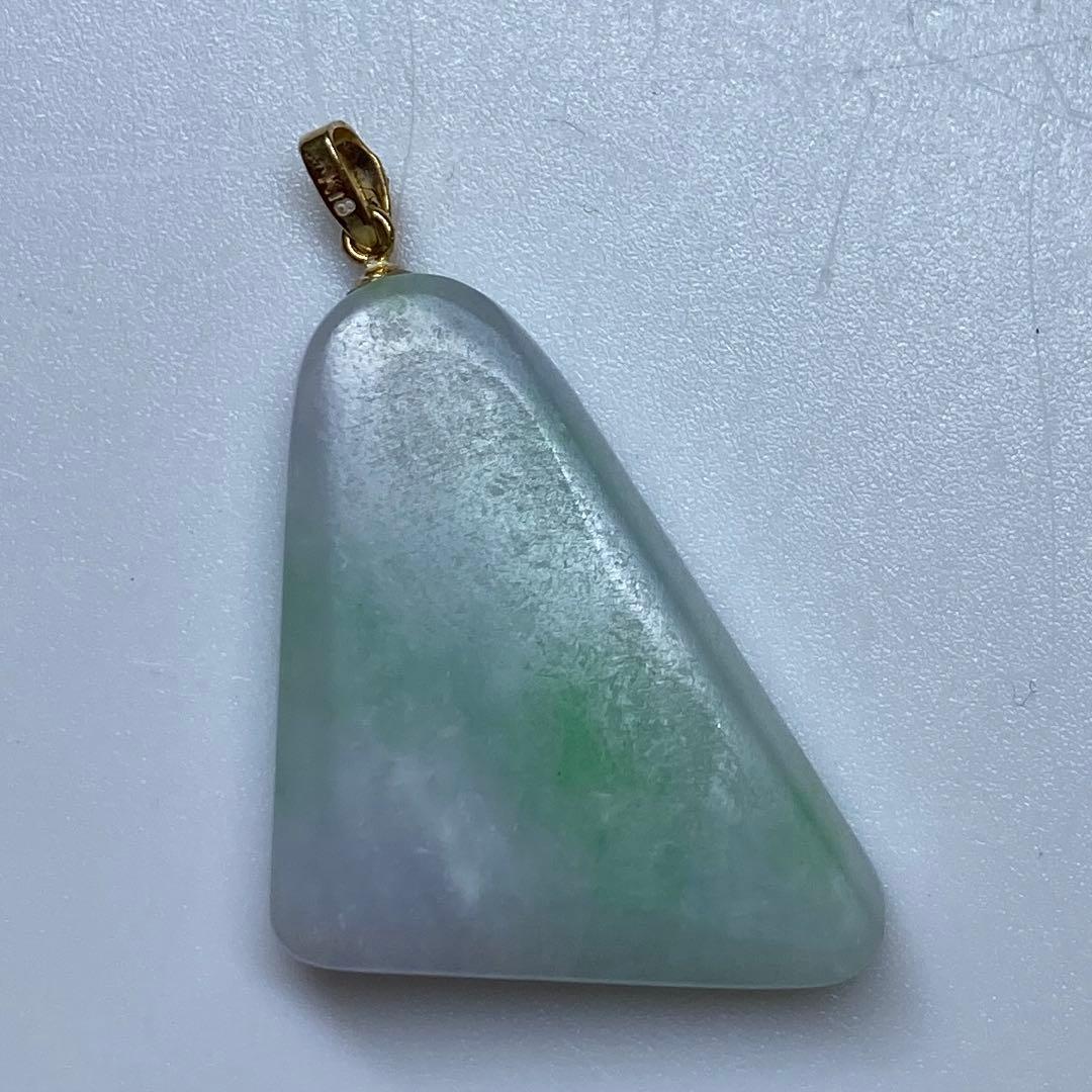 K18刻印 本翡翠 ネックレストップ 7.5g 東キ7-0911ア㉞