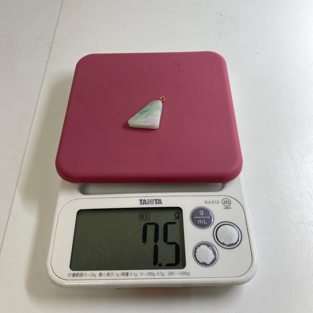 K18刻印 本翡翠 ネックレストップ 7.5g 東キ7-0911ア㉞