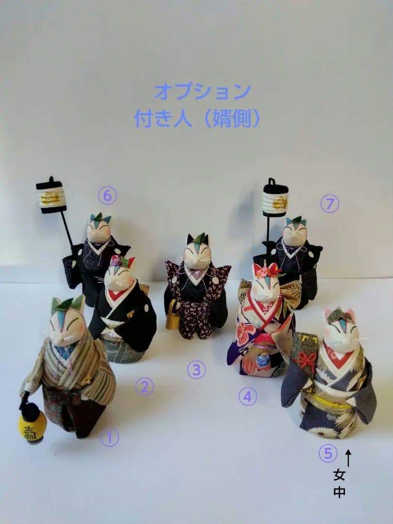 古布 ちりめん細工 きつねの嫁入り創作人形 - メルカリ