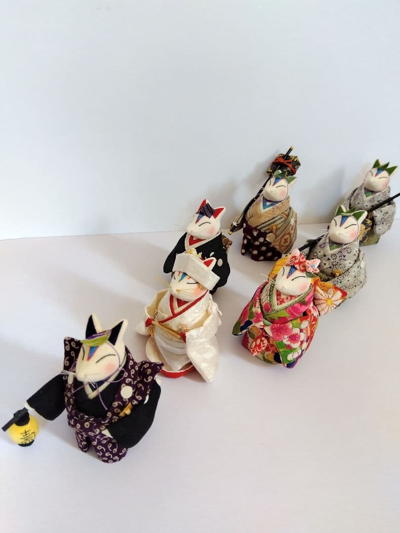 古布 ちりめん細工 きつねの嫁入り創作人形 - メルカリ