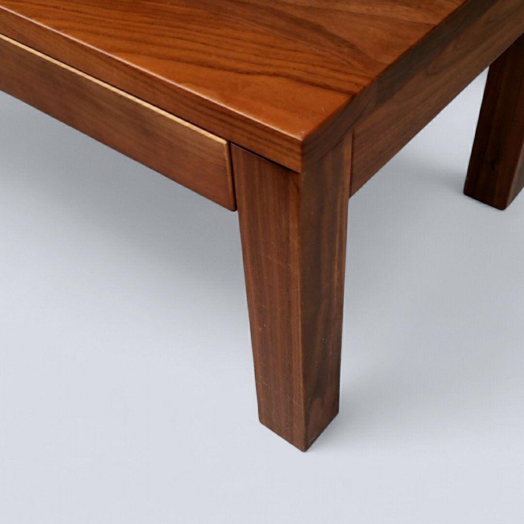 【廃盤】無印良品 無垢材 ローテーブル 引出し 天然木 ウォールナット