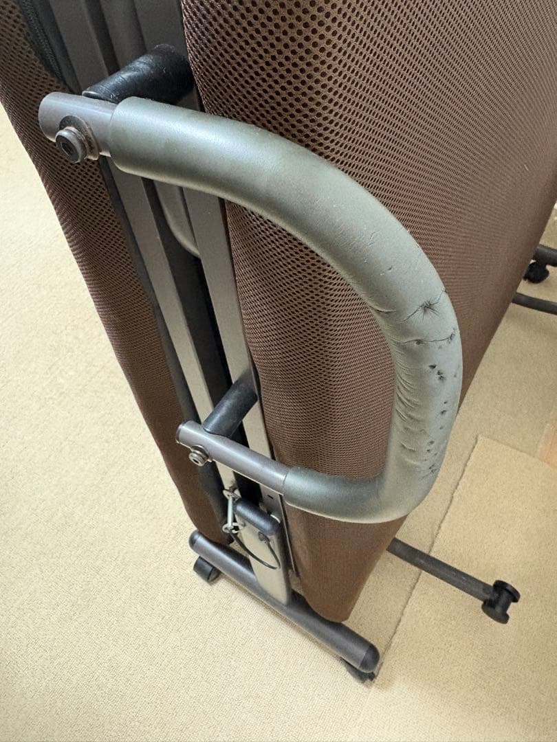 折りたたみベッド スチールフレーム (Brown)