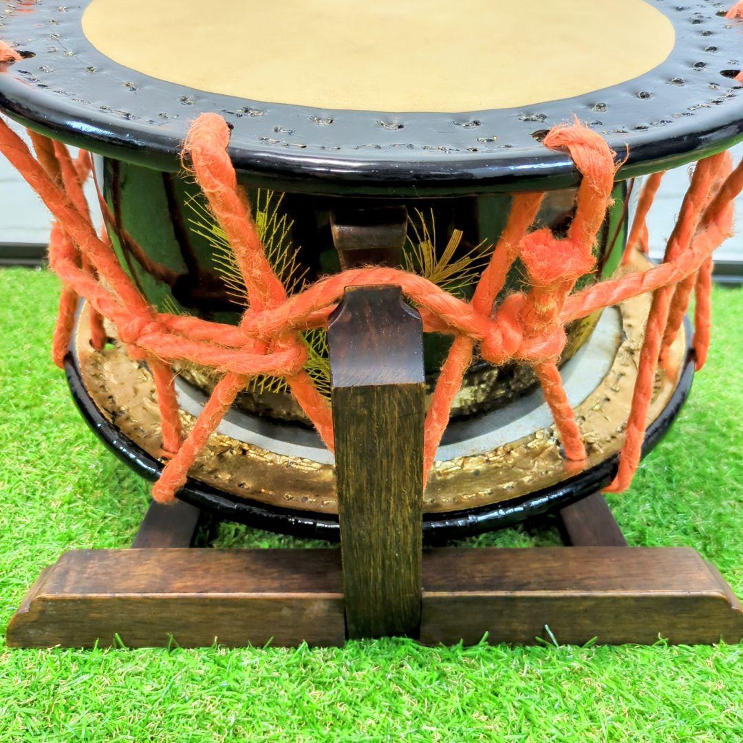 【良品】和太鼓 締太鼓 スタンド　バチ付 和楽器　伝統芸能