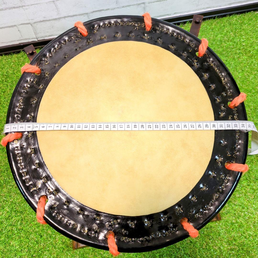 【良品】和太鼓 締太鼓 スタンド　バチ付 和楽器　伝統芸能