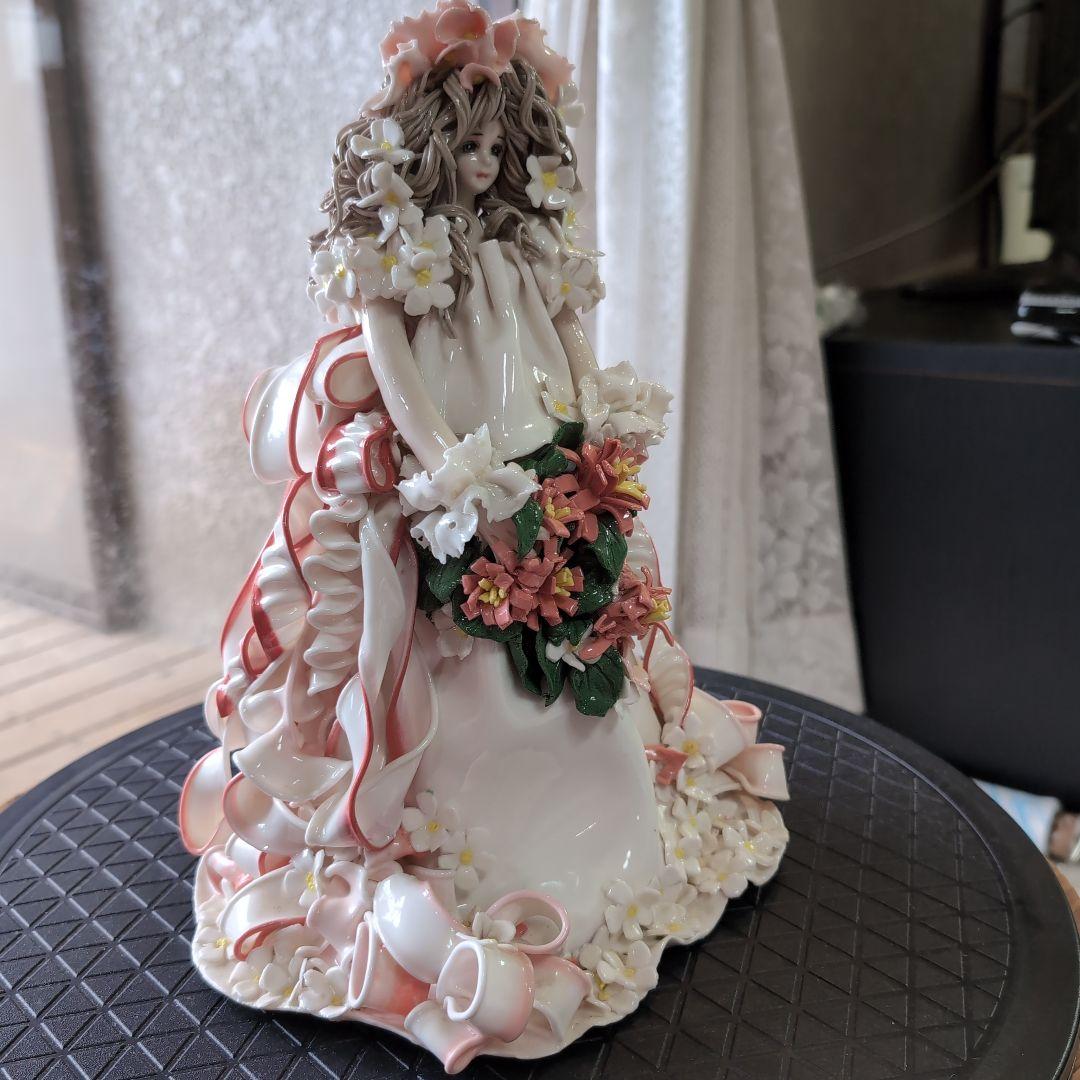 花冠の貴婦人 ハンドメイド ロマンドール 置物 陶器人形 焼き物 西洋