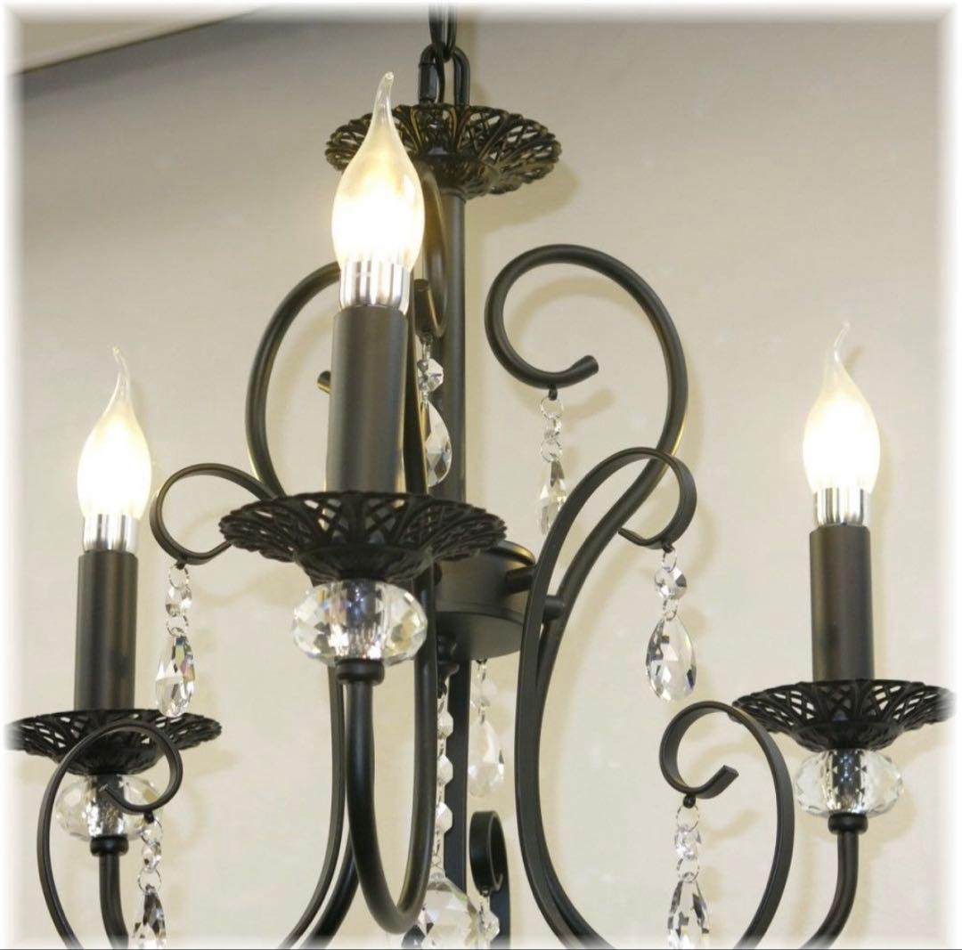 アンティーク風 ブラック シャンデリア 3灯