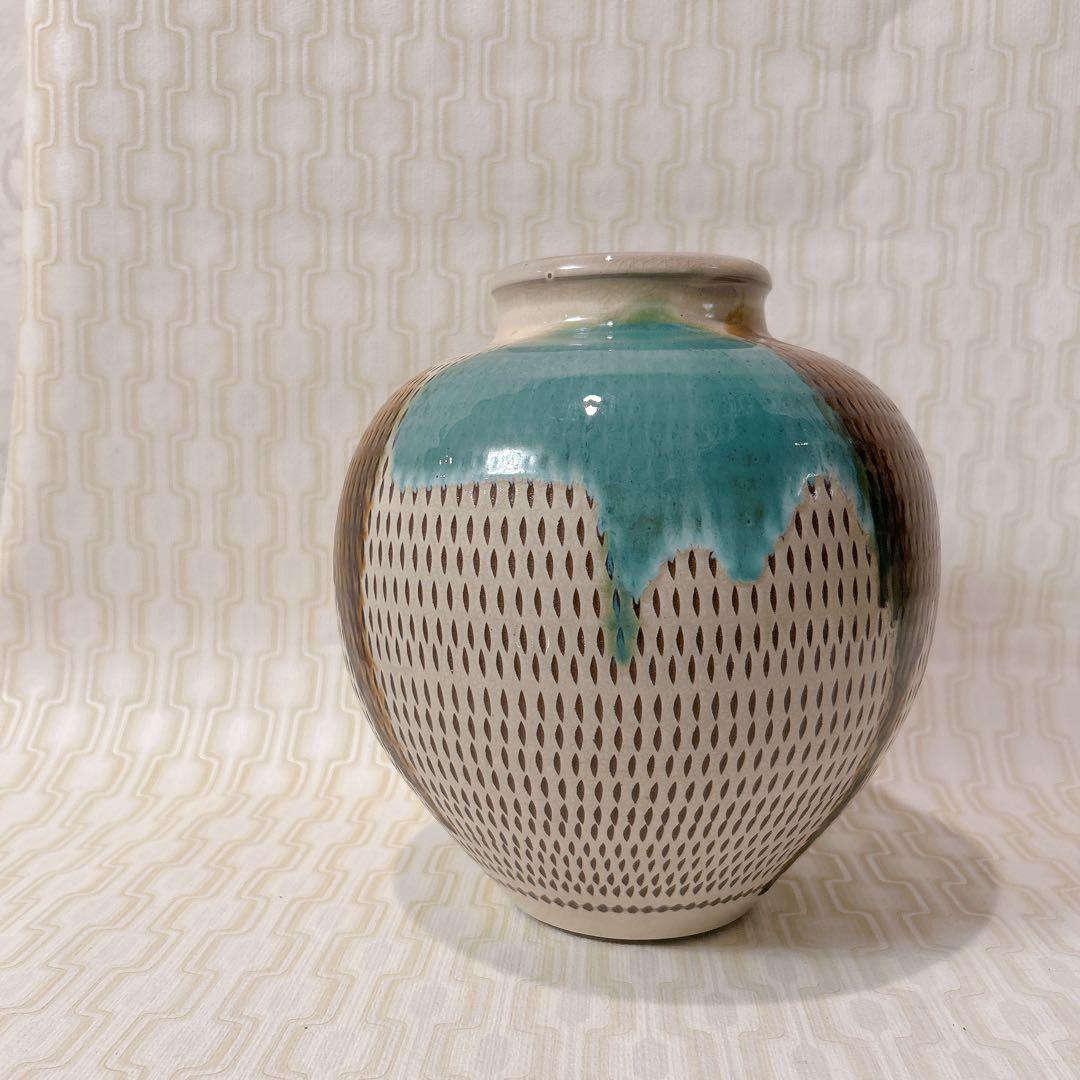 美品 セット 小石原焼き 大皿 美品 飾り台付き 壺 花瓶