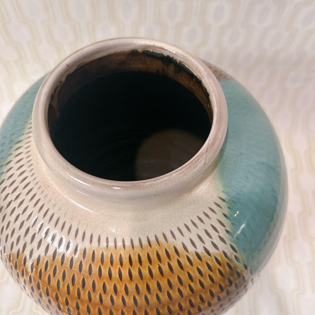 美品 セット 小石原焼き 大皿 美品 飾り台付き 壺 花瓶