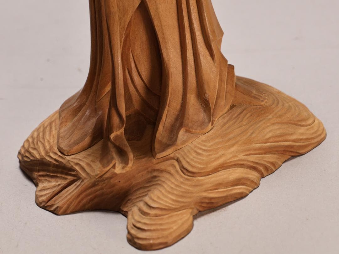 BK438 木彫 黄楊製 魚籃観音 木製 聖観音菩薩 阿弥陀如来 4対 - メルカリ