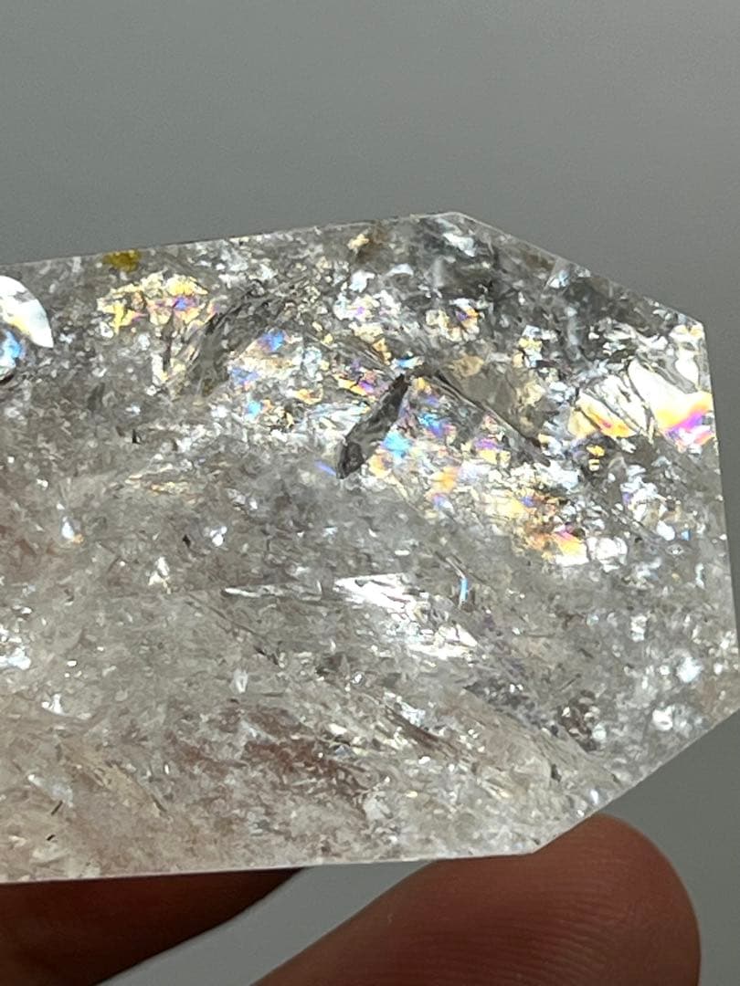 天然石 ピンクアゼツライト ポイント タワー 透明感あり虹キラキラ⭐️1856