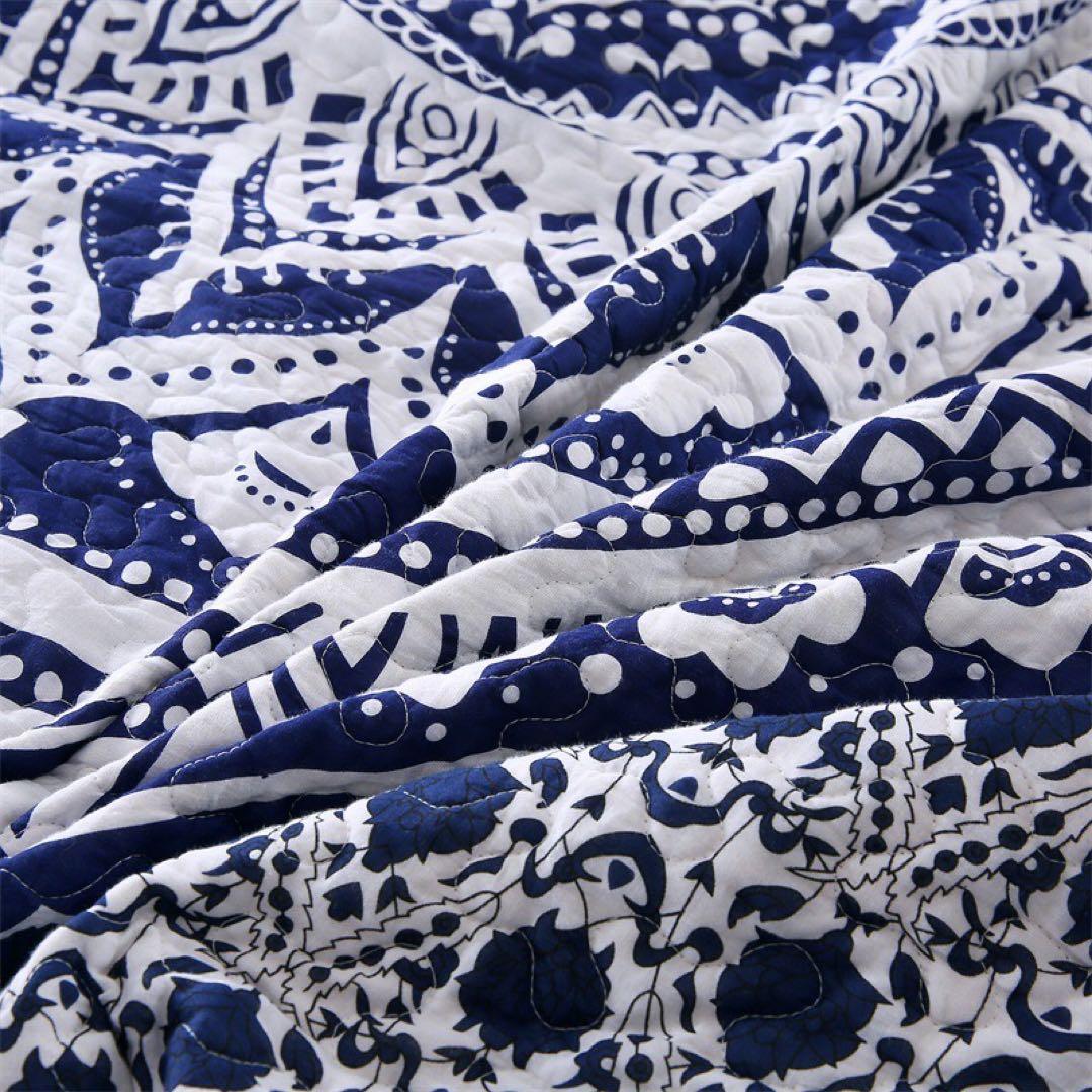 キルトベッドカバー3点セット綿マルチカバー キルティング 438