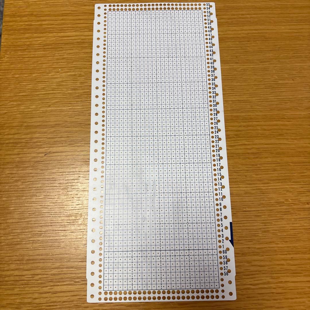 ブラザー編み機のパンチフリーカ−ド、 編み機用模様編みパンチカード