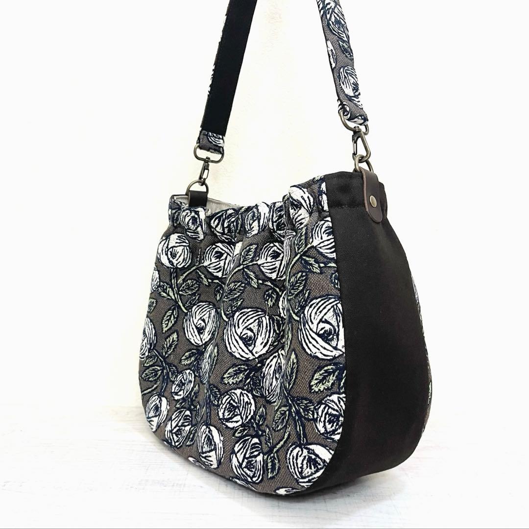 ミナペルホネン　ハンドメイド　ショルダーバッグ　rosyブラウン