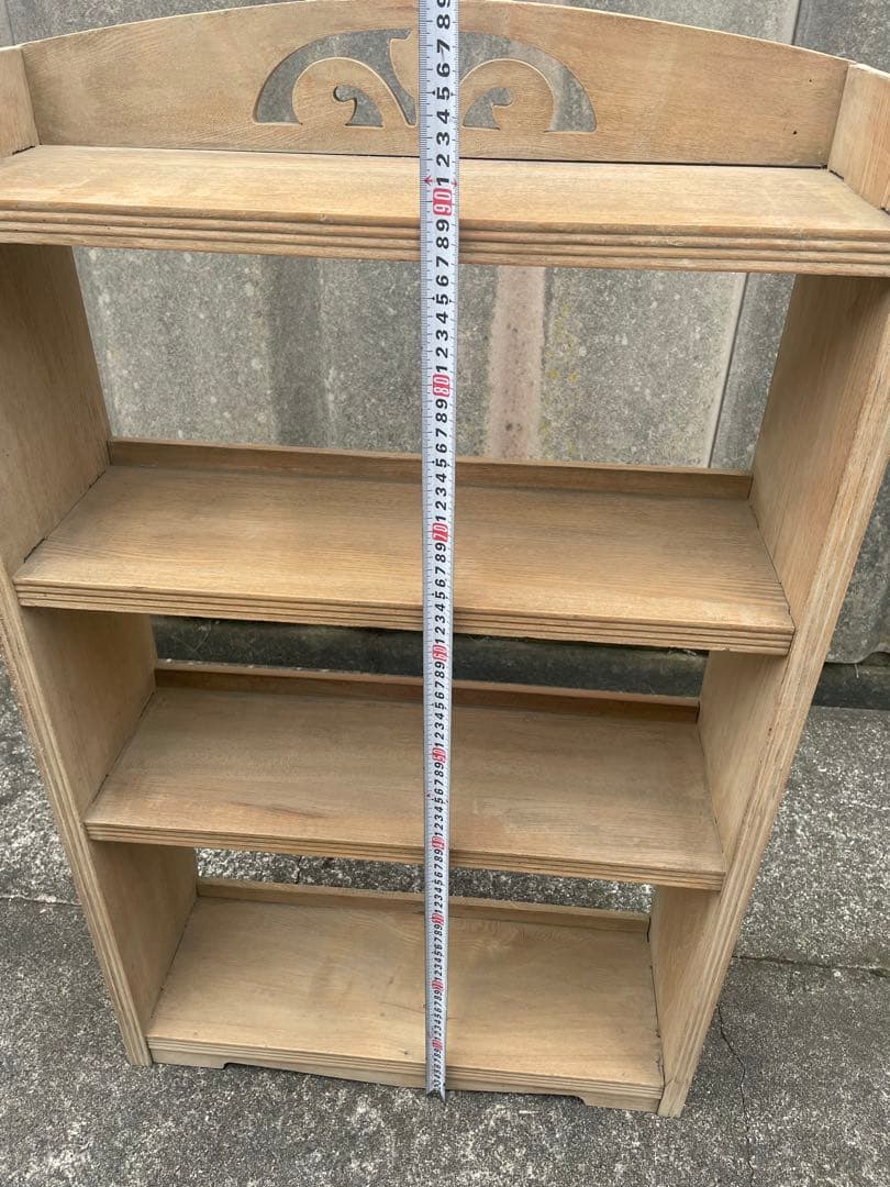 古道具/当時物/木製/無垢材/本棚/透かし彫り/店舗什器/ディスプレイ/③