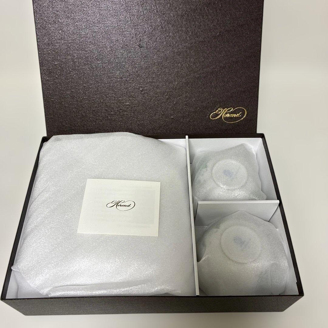 【未使用】ヘレンド　アポニーグリーン　ティーカップ＆ソーサー&デザートプレート