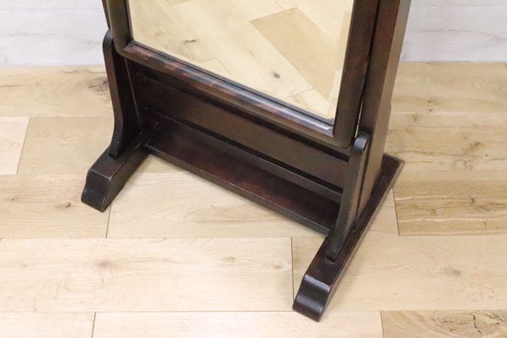 GMDN180○ 北海道民芸家具 姿見 ミラー 樺材 高級 家具 和家具 全身