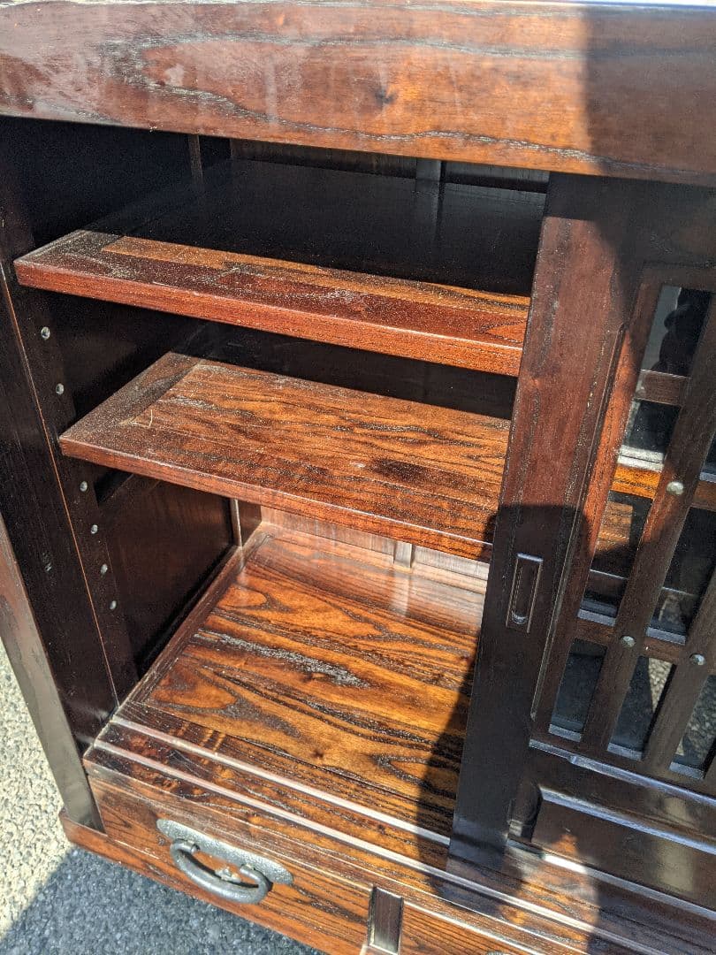 博永家具【松尾 博昭】作 総無垢材 民芸 水屋箪笥 サイドボード