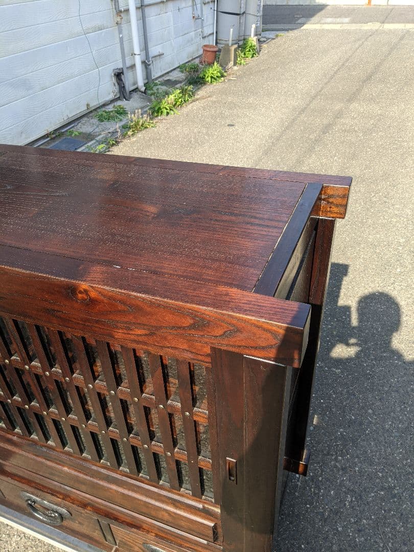 博永家具【松尾 博昭】作 総無垢材 民芸 水屋箪笥 サイドボード