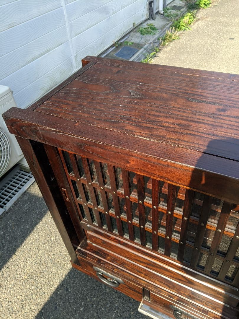 博永家具【松尾 博昭】作 総無垢材 民芸 水屋箪笥 サイドボード