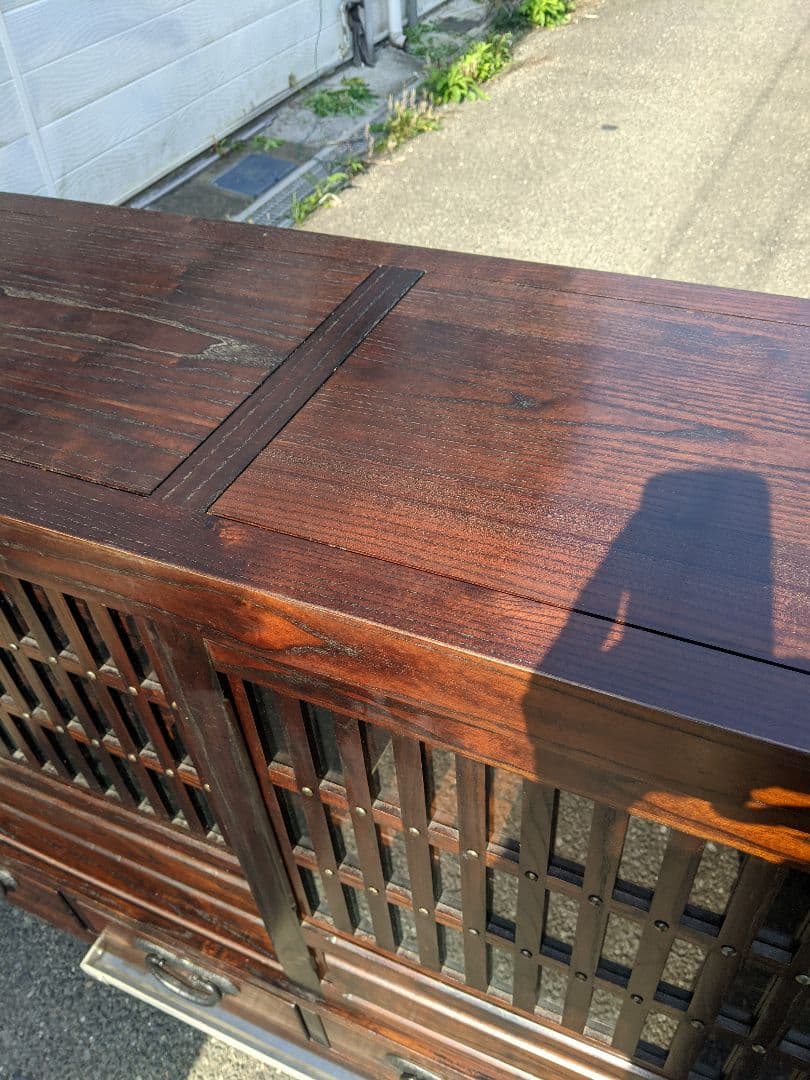 博永家具【松尾 博昭】作 総無垢材 民芸 水屋箪笥 サイドボード