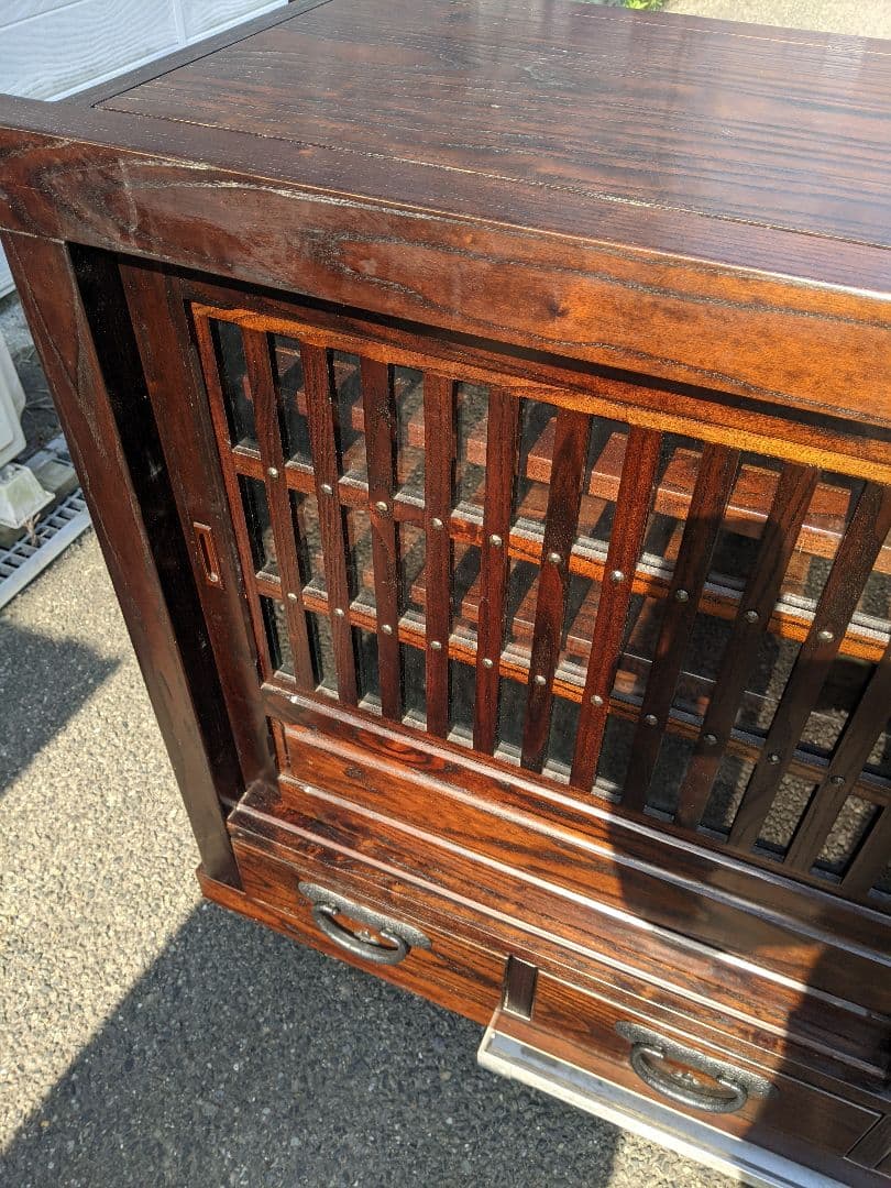 博永家具【松尾 博昭】作 総無垢材 民芸 水屋箪笥 サイドボード