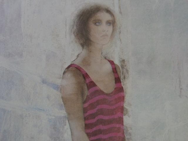 来野あぢさ、【Stop　Street】、希少な大判額装用画集より、美品