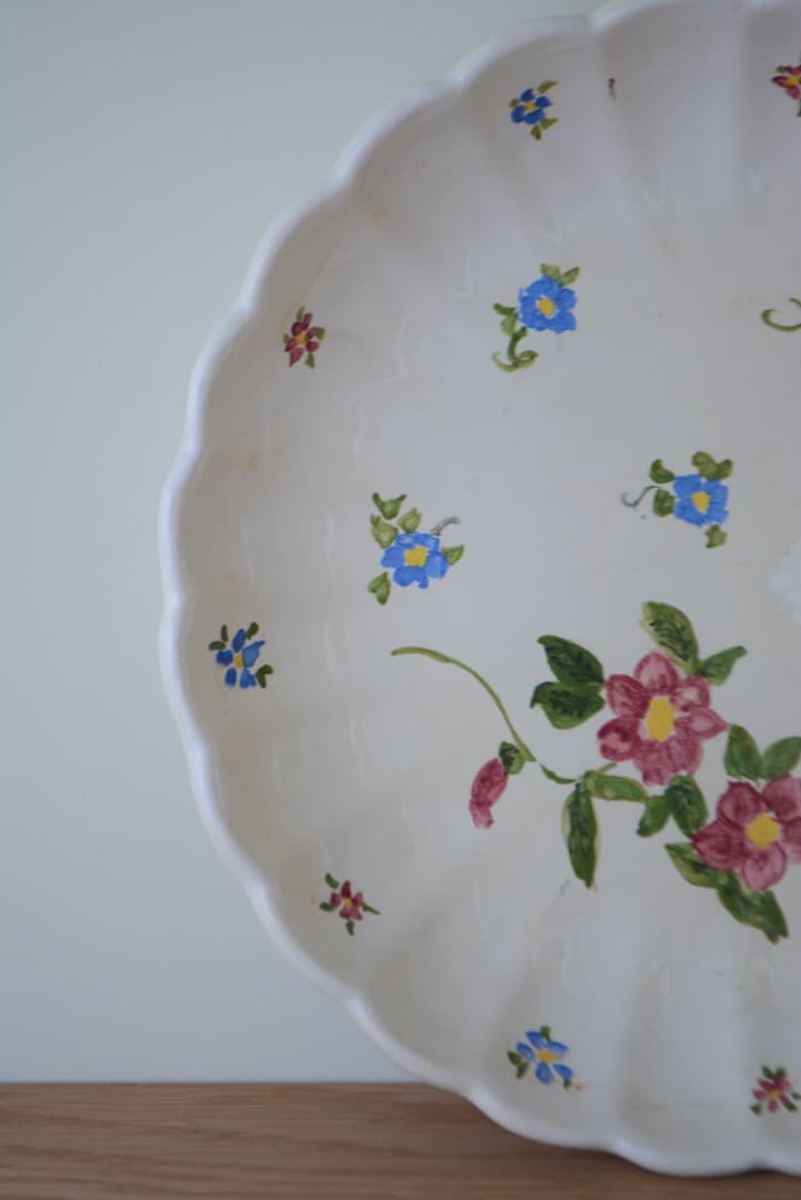 フランスアンティーク　サンタマン    ファイアンス白錫釉    プレート