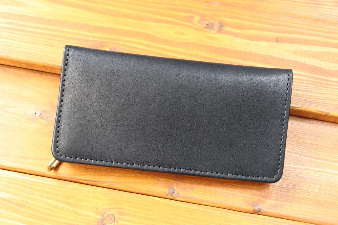 ロング　トラッカーウォレット 栃木レザー　真鍮