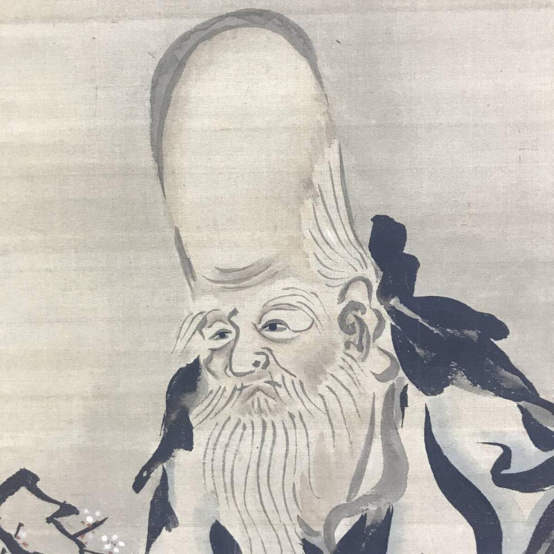 真作/狩野養信/晴川院/寿老図/掛軸/名家伝来/AK-238 - メルカリ