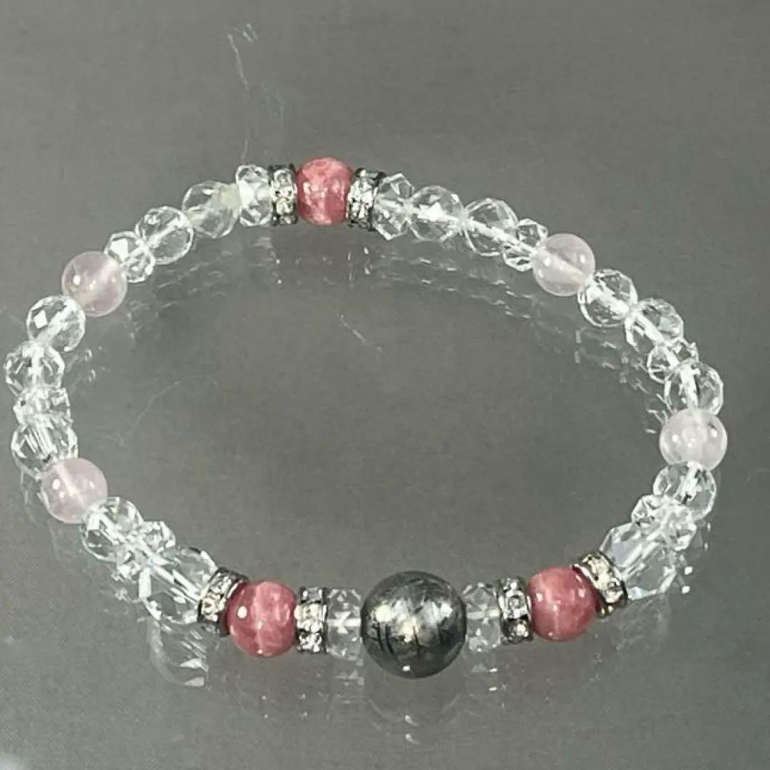 BRY0966⭐️ギベオン隕石・インカローズ・水晶ブレスレット⭐️高品質　希少　美品