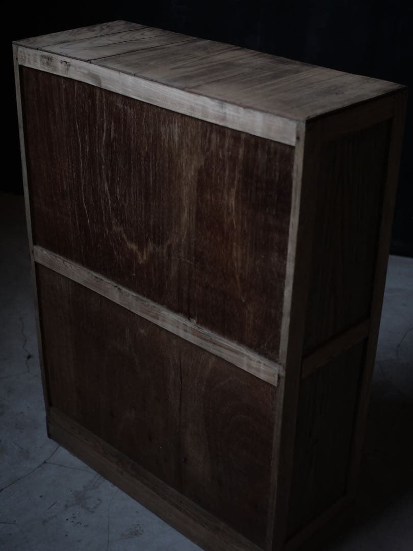 収納棚　ダイヤガラス　食器棚　棚　古家具　古道具　アンティーク　昭和レトロ