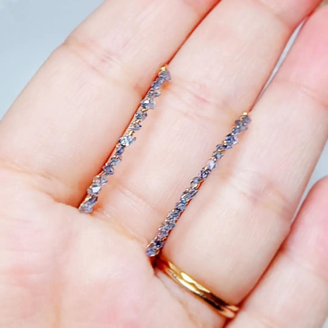 14kgf ダイヤモンドクォーツ　フックピアス