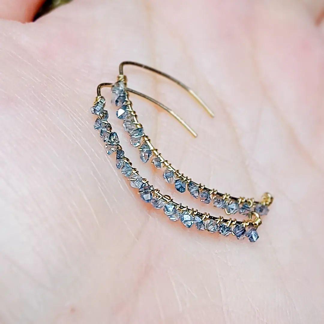 14kgf ダイヤモンドクォーツ　フックピアス