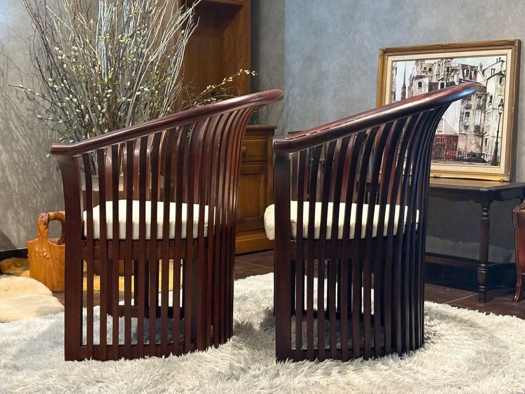 リゾート家具　アームソファ　ダイニングソファ　アンティーク　アジアン　NZ