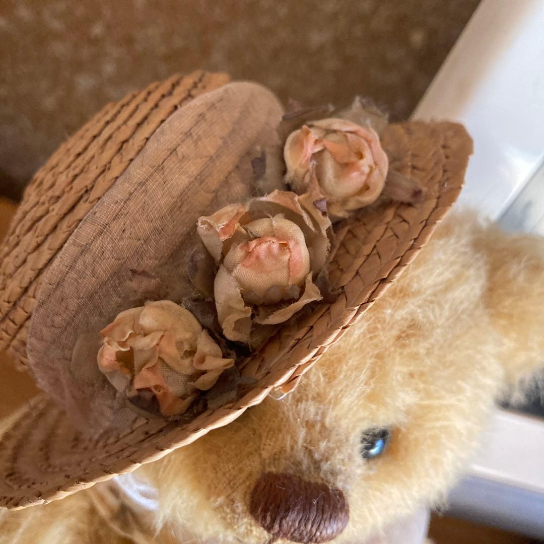 ハンドメイド テディベア作家 花柄ドレス　テディベア　和田みゆき