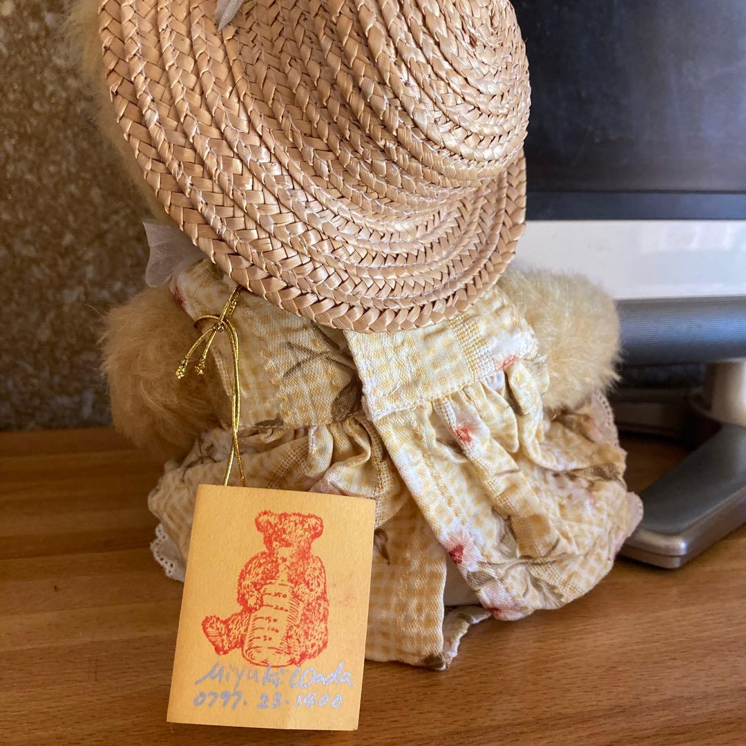 ハンドメイド テディベア作家 花柄ドレス　テディベア　和田みゆき