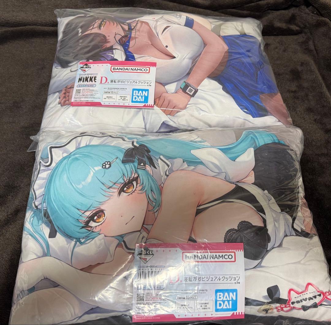 一番くじ　ニケ　A賞、B賞フィギュア、C賞ボード、D賞クッション、下位賞セット