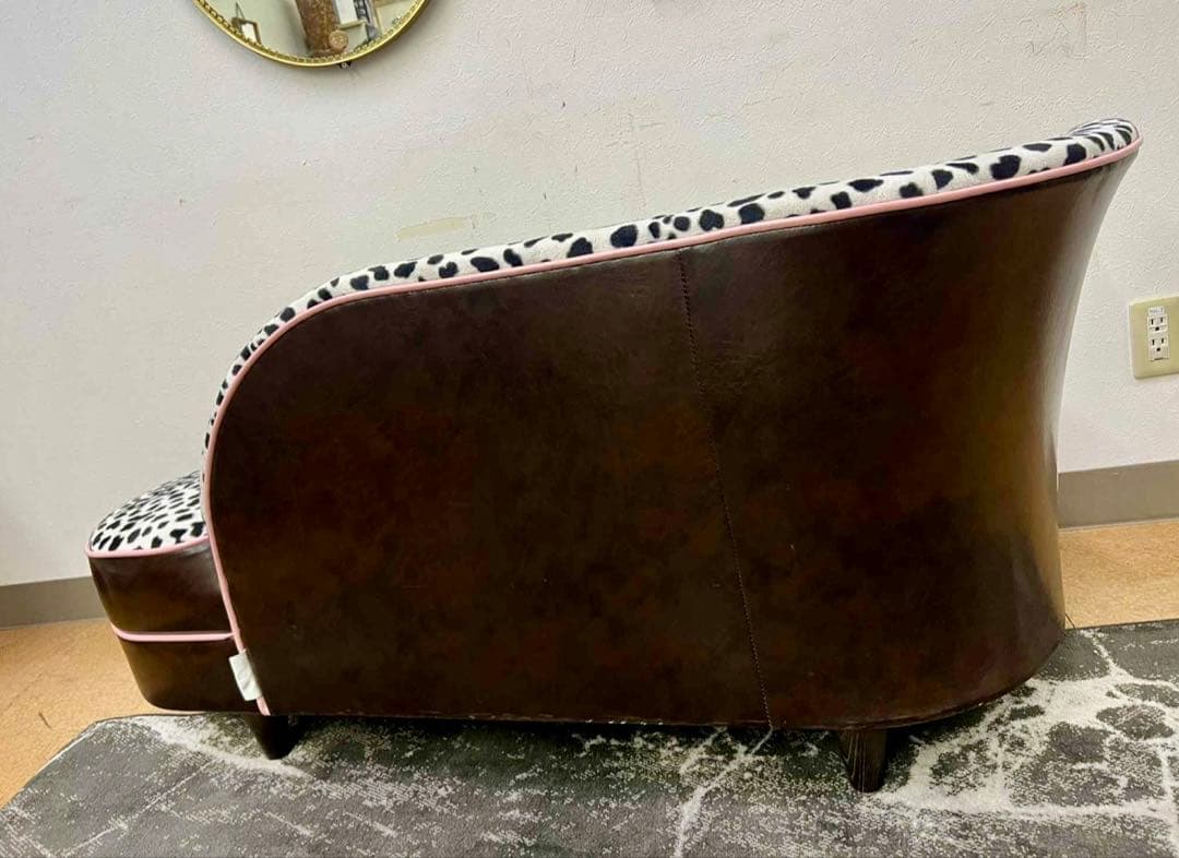 【地域限定無料配送】おしゃれヒョウ柄ソファセット（センターテーブル付き）