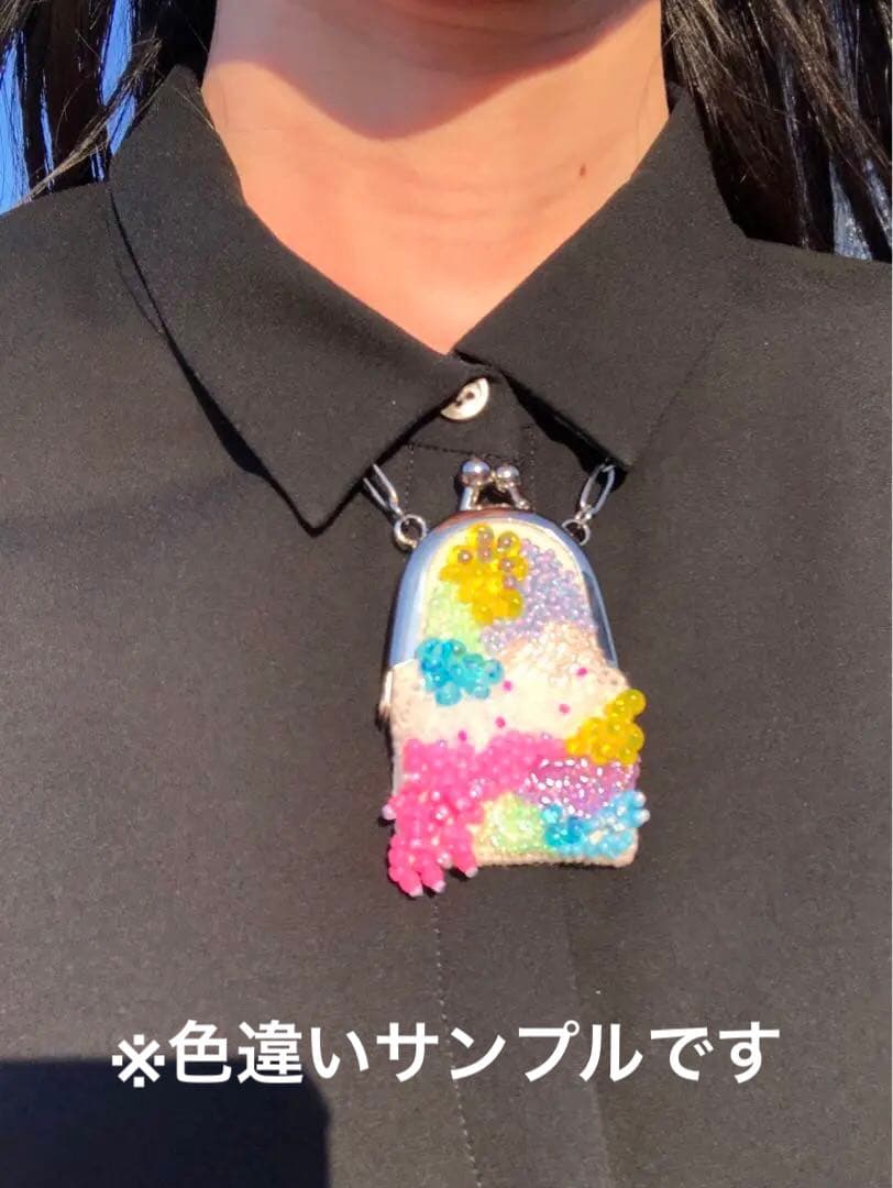 ハンドメイド ビーズ ネックレス がま口 がま口ネックレス omamori