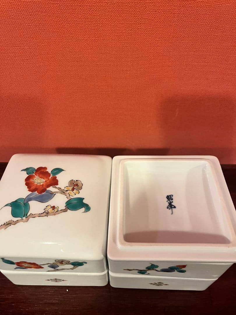有田焼椿 陶器 ミニ重箱 ２段8セット