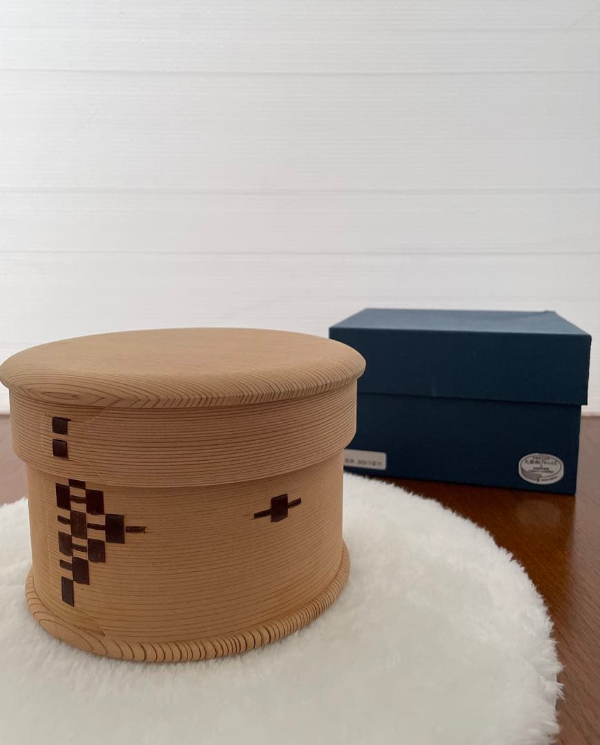 新品未使用］柴田慶信商店 曲げわっぱ おひつ 天然杉 5寸 2合 白木 無