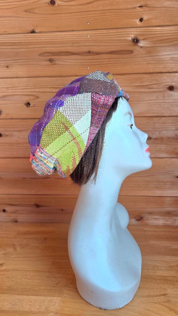 さおり織り　カラフル　ベレー帽　おしゃれ