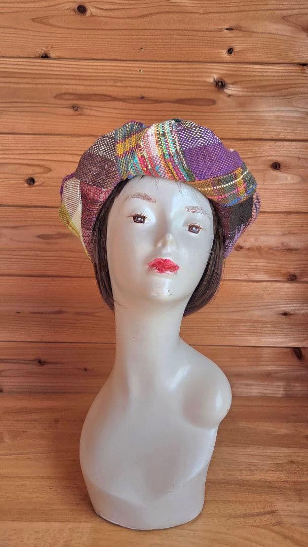 さおり織り　カラフル　ベレー帽　おしゃれ