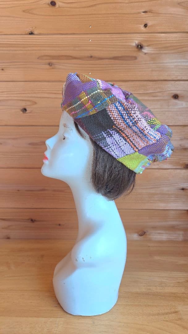 さおり織り　カラフル　ベレー帽　おしゃれ