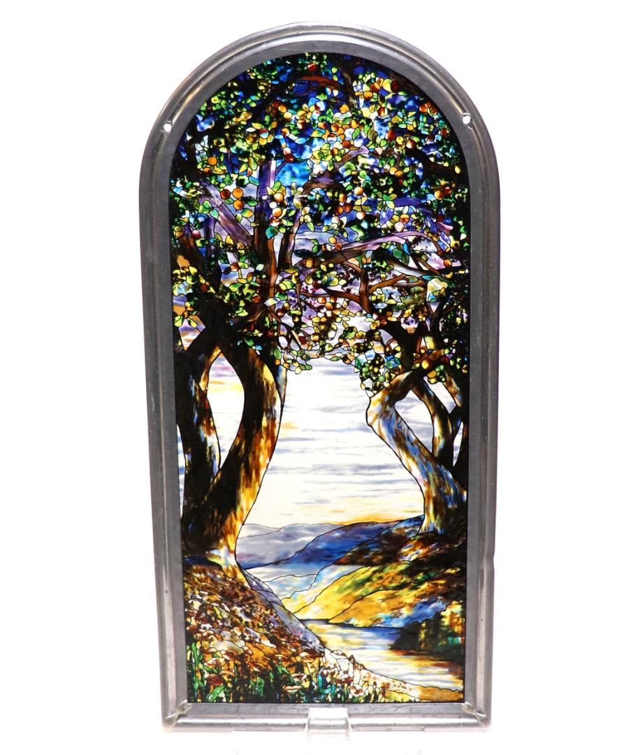ルイスティファニー 縦型 ヴィンテージステンドグラス ダナー記念碑のウィンドウ