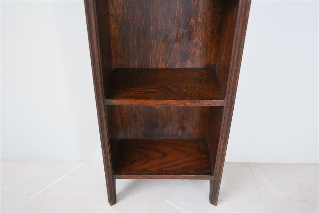 英国アンティーク木製ブックシェルフ/本棚/飾り棚/ラック/花台(91-62)