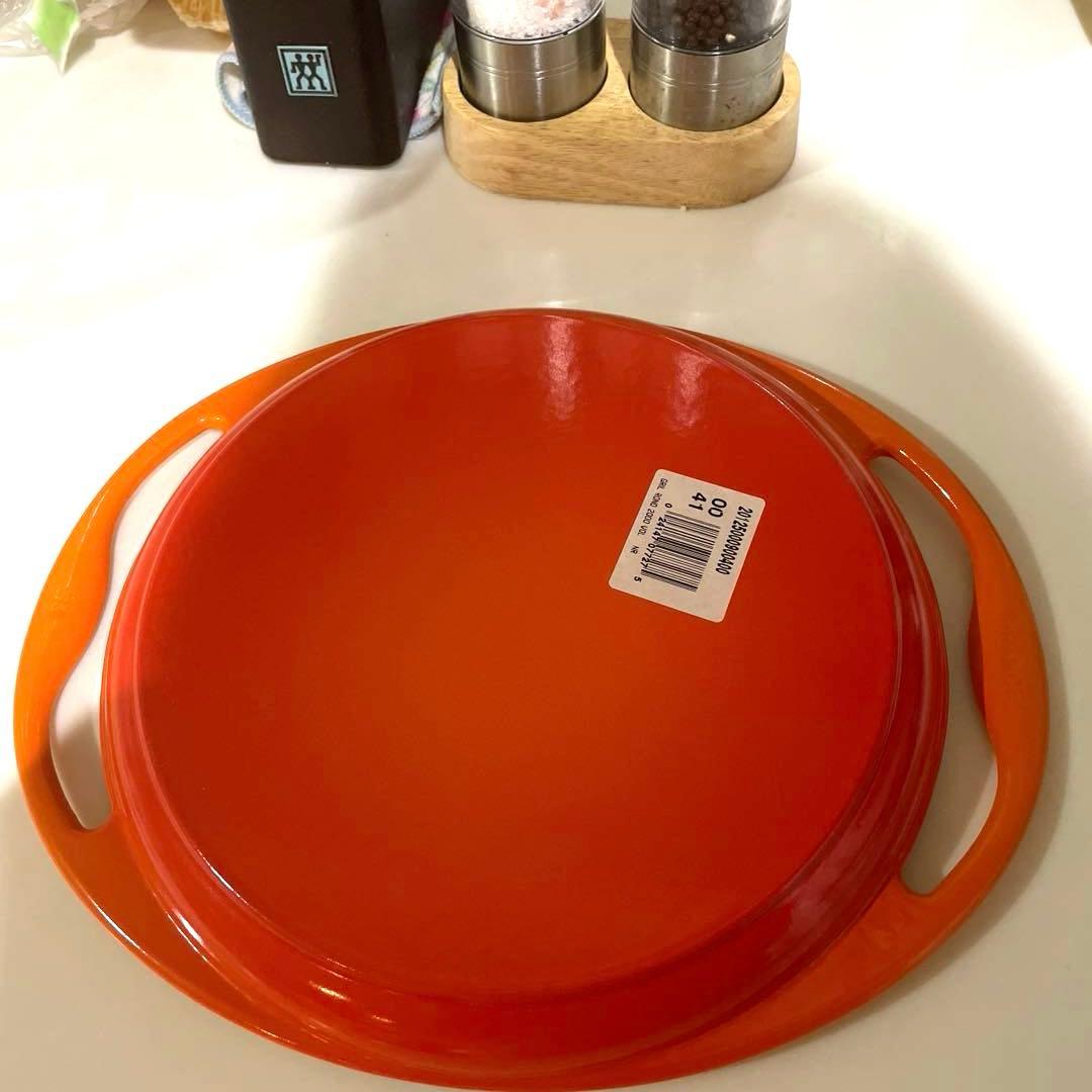 ◆LE CREUSET ◆ ルクルーゼの丸型グリル25cm オレンジ♪