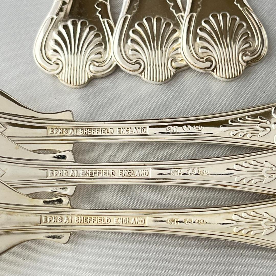 【英国】 キングスパターン デザートナイフ / フォーク 12本